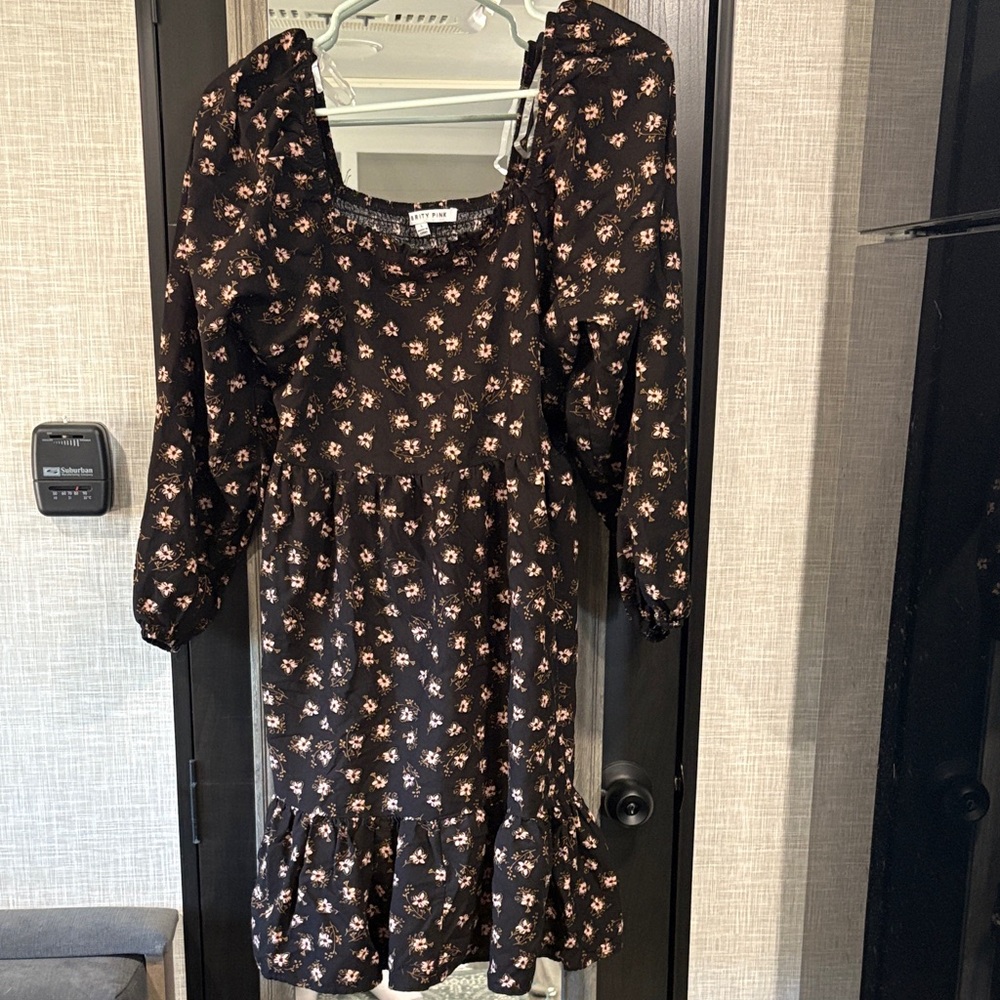 Celebrity Pink Black Floral Top